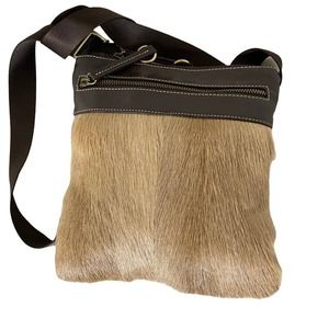 NWOT Diane Gail South African Springbok Antelope Fur & Leather Crossbody Bag